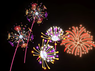 Artistic Fireworks Design Sense Fireworks Red Color Matching Fireworks New Year Fireworks New Year Pin Device New Year 3d model