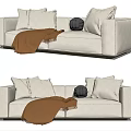 Modern double sofa 3d model