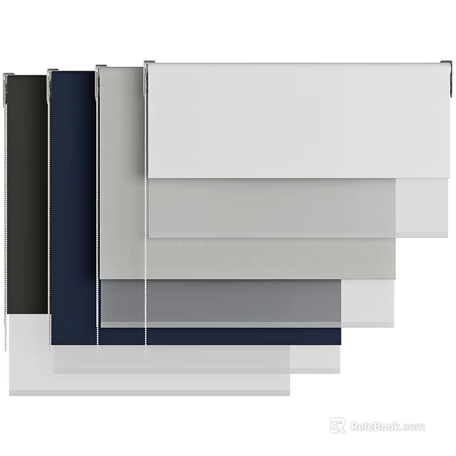 Stylish Window Blinds With Various Color Options For Modern Home Interior 3d model