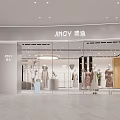 Elegant Modern Clothing Store Interior Featuring Glass Windows Mannequins And Fashion Apparel