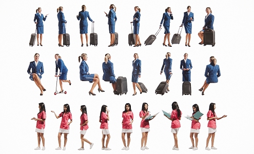 2D Stewardess Business Figure 3d model