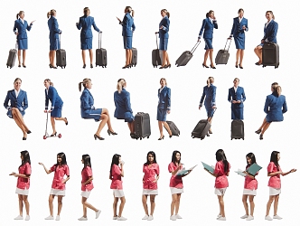 2D Stewardess Business Figure 3d model