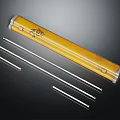 Yellow Decorative Curtain Rod With Silver Ends And Metal Support Rods For Furniture