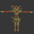 Plant Based Humanoid Creature Character With Tree Branches And Textured Body