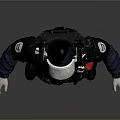 Game and Movie Tactical Character With White Helmet Black Armor And Gear
