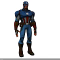 Captain America Video Game Movie Character Wearing Blue Uniform With White Star And Red Stripes