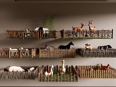 Animal combination fence 3d model