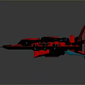 Red Futuristic Flying Vehicle With Streamlined Design And Blue Glowing Accents