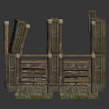 Detailed Rustic Wooden Structure 3D Model With Platform Railings And Planks