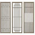 Modern Stylish Room Dividers Featuring Various Geometric Metal Grille Patterns 3d model