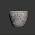 Hand Carved Clay Pot Sculpture With Textured Surface And Rustic Design 3d model