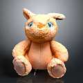 Adorable Light Brown Plush Doll With Big Blue Eyes And Soft Fur