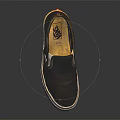 Black Slip on Canvas Shoes Classic Style With White Sole And Wear Resistant