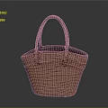 Handwoven Brown Woven Basket With Sturdy Handle And Classic Design