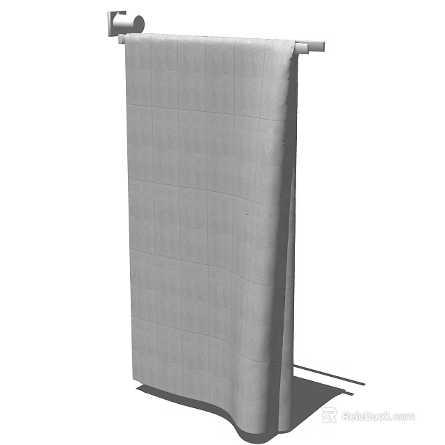 Gray Striped Bath Towel Soft Absorbent and Comfortable for Daily Use 3d model