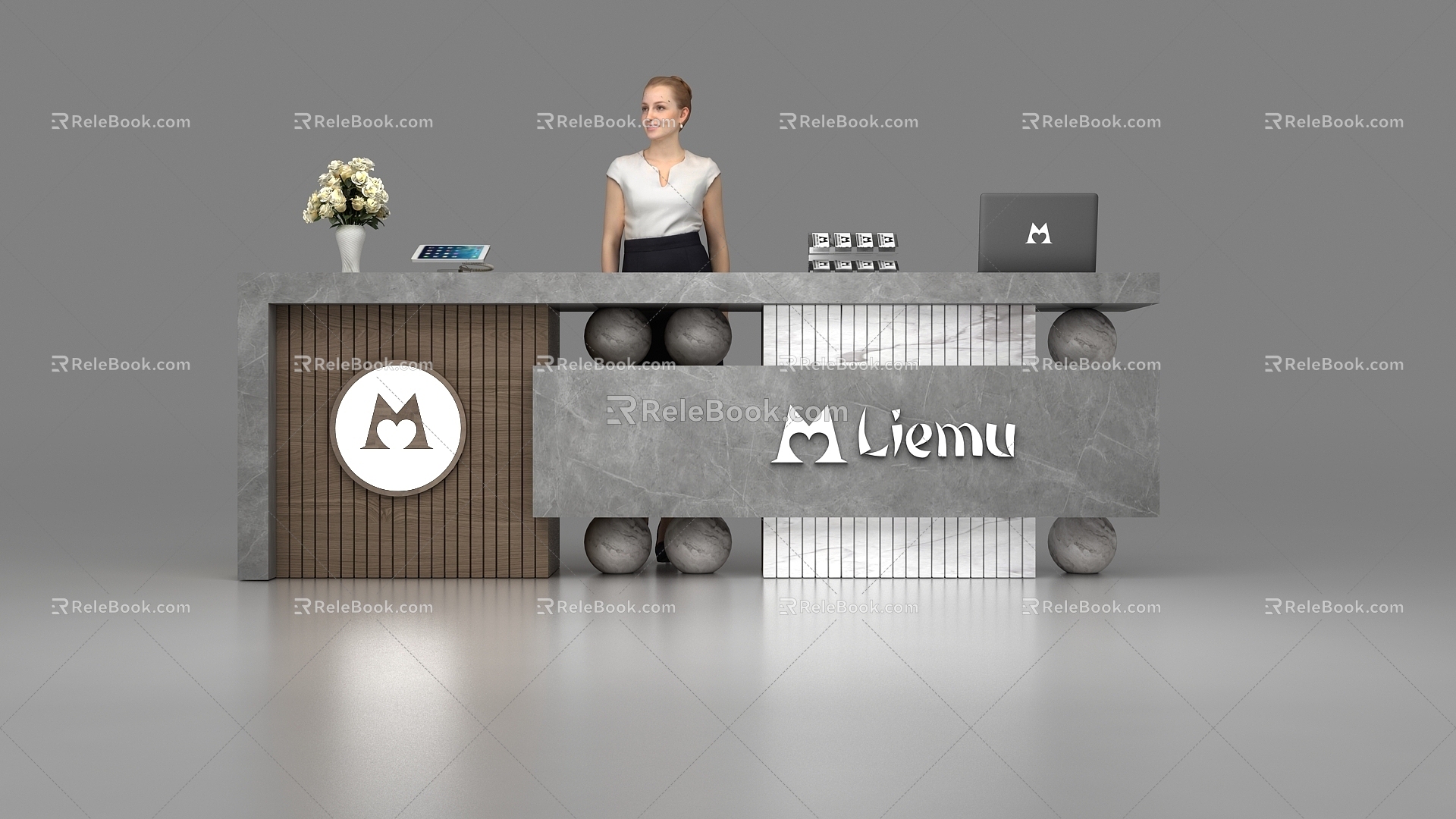 Reception desk boutique model 3d model