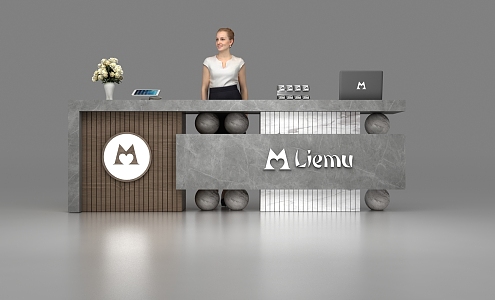 Reception desk boutique model 3d model