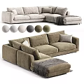 Modern Sectional Sofa Design With Multiple Color Options Upholstered Fabric And Throw Blanket Accent