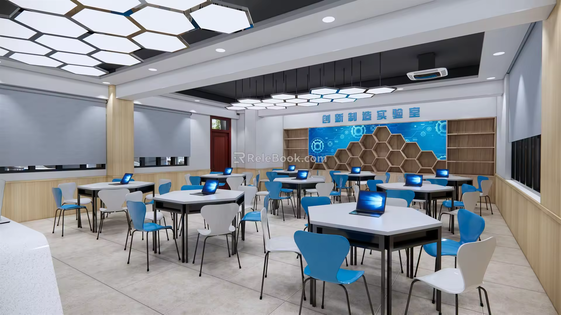 Modern Classroom Computer Classroom Science and Technology Classroom 3d model