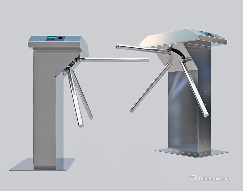 Public Facility Modern Stainless Steel Tripod Turnstile For Access Control System 3d model 