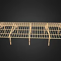 Climbing Plants Growing On Wooden Pergola Frame Structure 3d model