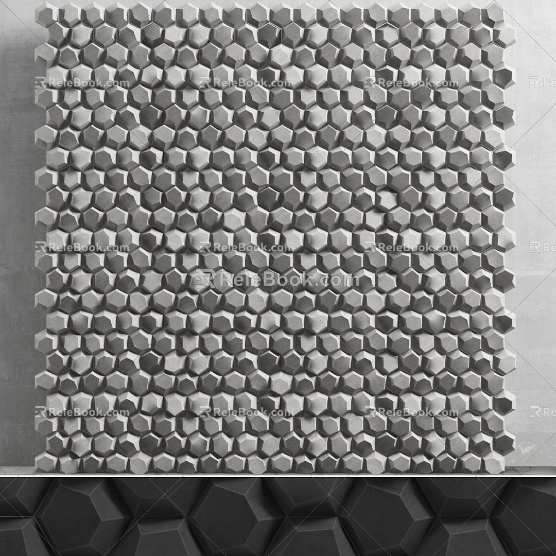 Modern background wall Hexagonal background wall 3d model