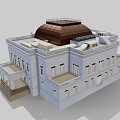Historic Architecture Featuring Copper Dome White Walls Arched Windows And Stone Steps