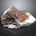 Natural Wooden Stone With Layered Brown And White Surface Texture