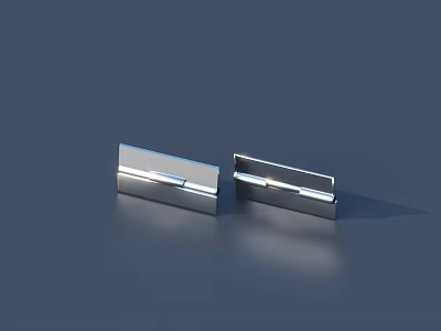 Two Shiny Silver Metal Clips With Smooth Surface On Dark Background 3d model