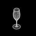 Transparent Wine Glass With Slim Body And Round Base On Dark Background