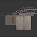 Industrial Structure Component Featuring Concrete Platform Staircase And Railing