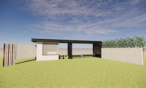 SU model of residential gate 3d model