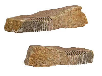 Handcrafted Natural Stone And Wood Pieces With Inlaid Details And Texture 3d model