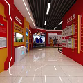 Vibrant Fire Science Popularization Education Base Featuring Red Background Firefighters Images Emblem And Open Book