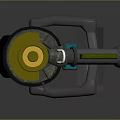 Yellow And Black Industrial Mechanical Device With Metal Structure Multiple Pipes And Mechanical Arm