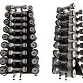 Sturdy Fitness Dumbbell Rack With Multiple Layers And Silver Black Dumbbells