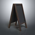 Stylish Standing Hanging Blackboard with Wooden Frame and Orange Trim Edges