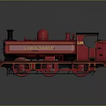 Red Steam Train with Black Chimney London Transport Number 55 LTP Markings and Red Wheels
