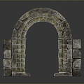 Gate House Stone Gate House Gate Post Stone Gate Post Ruin Gate Post Arch Stone Post Outdoor Articles Realistic 3d model