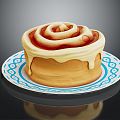 Modern Cake Cream Pie Cinnamon Rolls 3d model