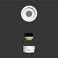 Metallic Transparent Cylindrical Components With Black Top Covers And Clear Bases