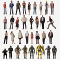 Various People Figures With Different Clothing Styles And Poses 3d model