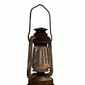 Vintage Kerosene Table Lamp With Metal Frame And Glass Shade For Home Decor