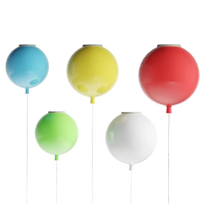 Colorful Ball Shaped Decorative Lights In Blue Yellow Red Green White 3d model