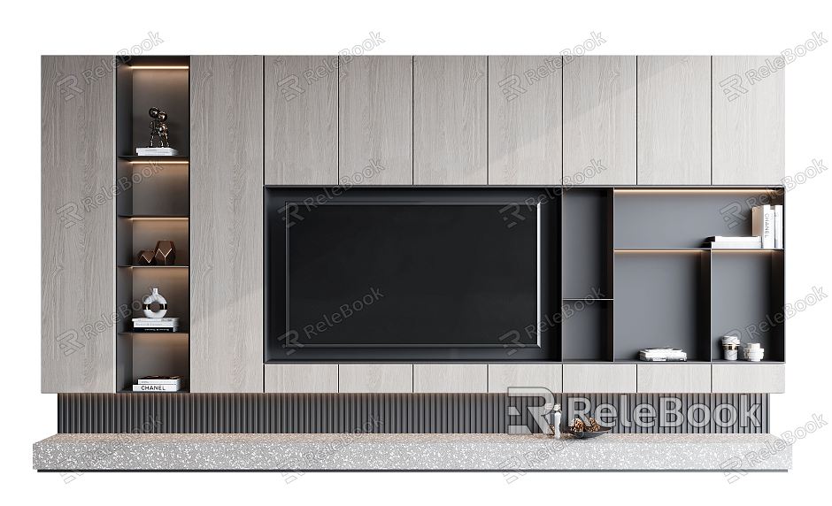 Modern TV background wall model