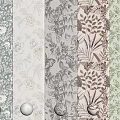Decorative Wallpapers With Floral Leaf Patterns And Various Colors For Home Interior 3d model
