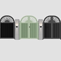 Modern courtyard entrance door 3d model