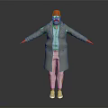 Man Wearing Red Cap Light Blue Shirt And Beige Long Coat With Arms Outstretched