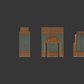 Various Architectural Decorative Elements With Wooden Frames Green Panels And Classic Designs