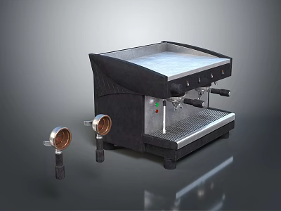 Sleek Black Desktop Computer Case With Copper Accent Parts And Modern Design 3d model